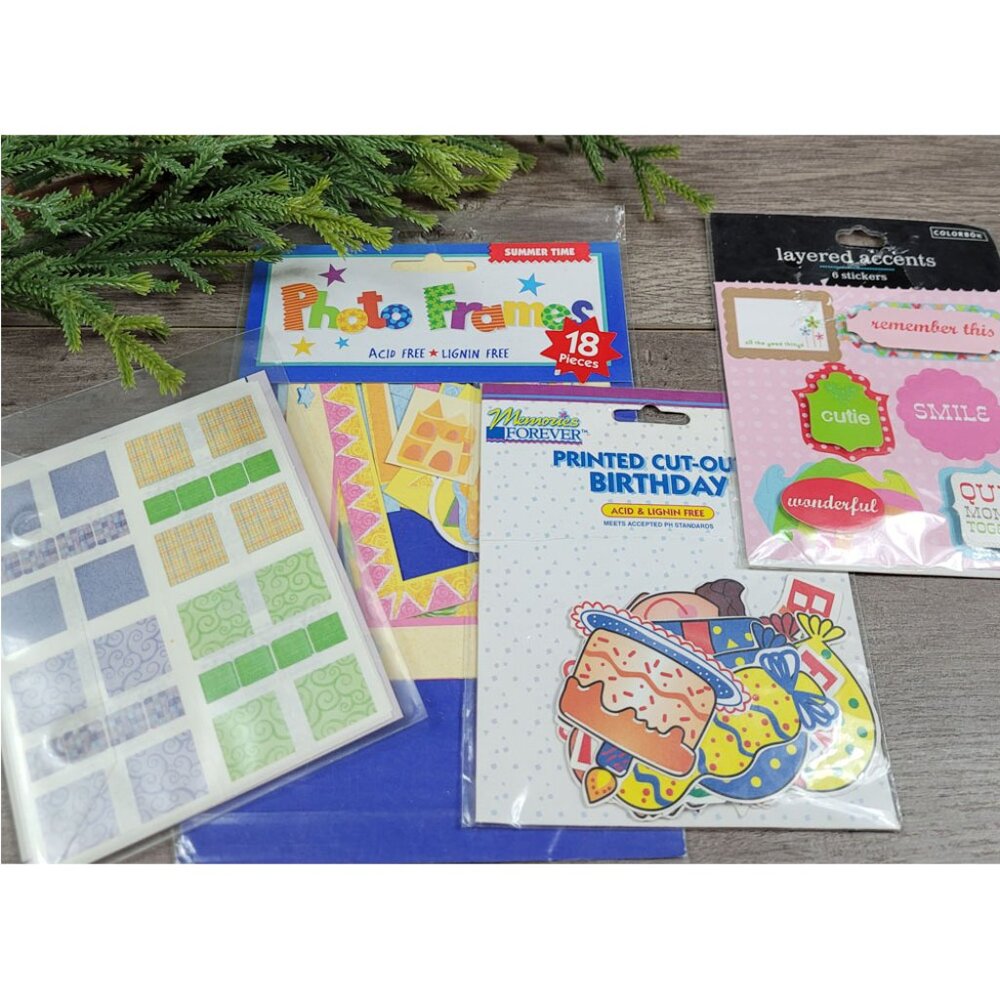 Scrapbooking Stickers Die Cuts Frames Birthday Summer Words Colorbok NWT